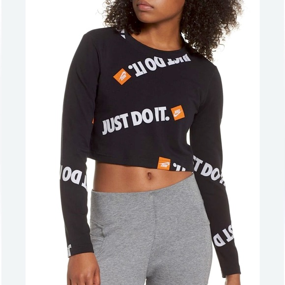 NWT Nike Cropped long sleeve multicolored size XS - Picture 3 of 7